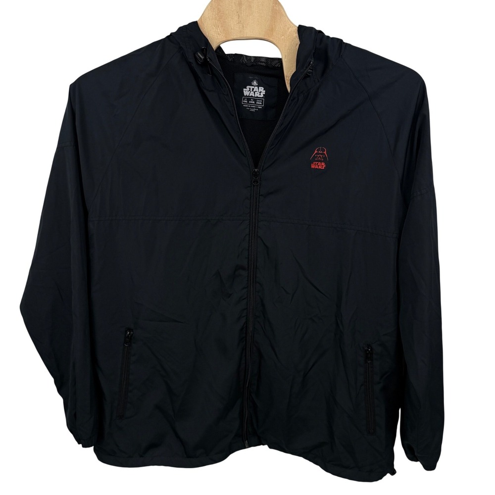 Disney Parks Star Wars Darth Vader Windbreaker Jacket Mens XXL Black Full Zip